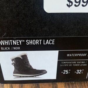 Sorel Whitney Short Lace Boots - Black and White